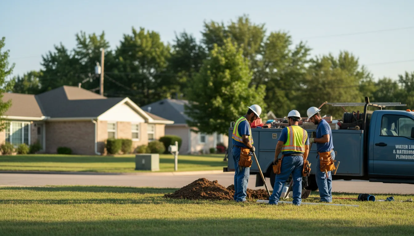 Residential water line and bathroom plumbing service in Sperry, IA